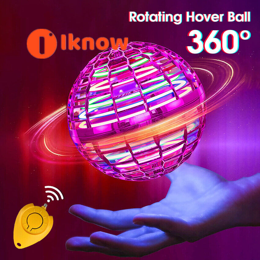 I know Flying Orb Ball, 2022 Upgraded 360° Rotating Boomerang Hover Ball with LED Lights, Flying Mini Drone Ball That Comes Back to You, Cool & Safe Rechargeable Fly Ball Toys for Kids Indoor Outdoor 