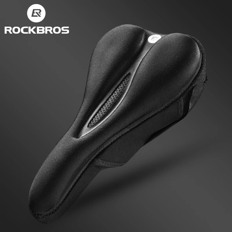 ROCKBROS MTB Bicycle Saddle Cover Silicone Gels Saddle Cover Hollow Breathable Comfortable Soft Cycling Seat Accessories