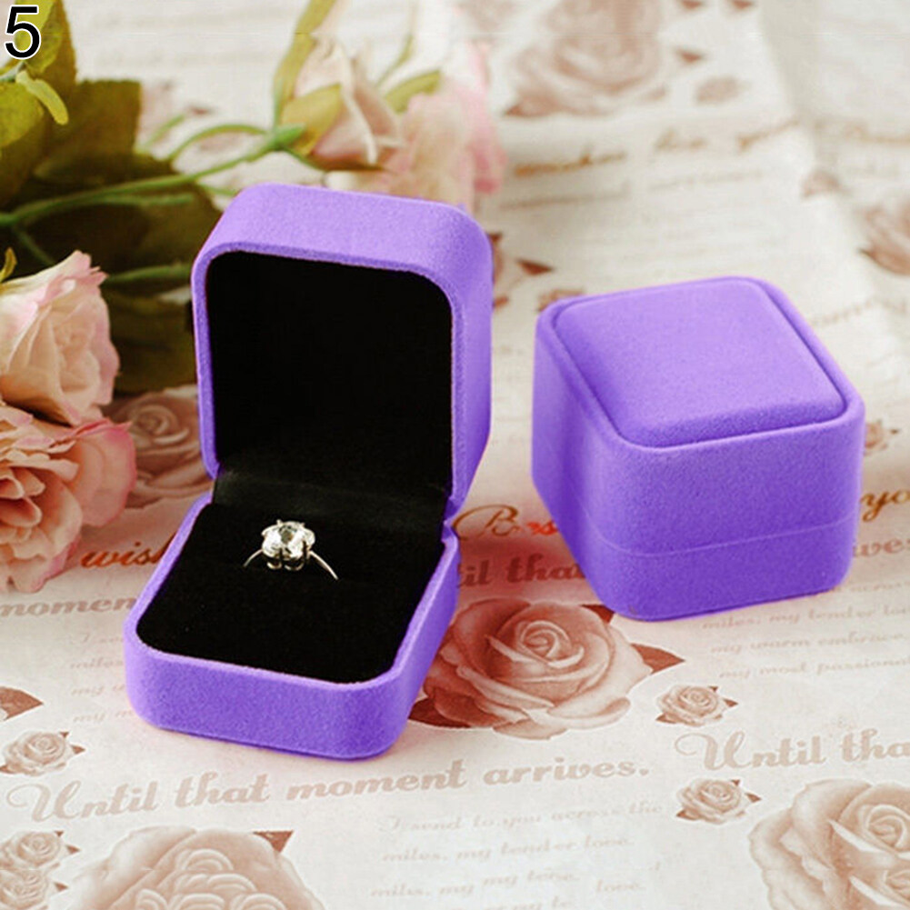 Talent Star Jewelry Earring Ring Display Storage Organizer Square Lid Open Box Case Gift