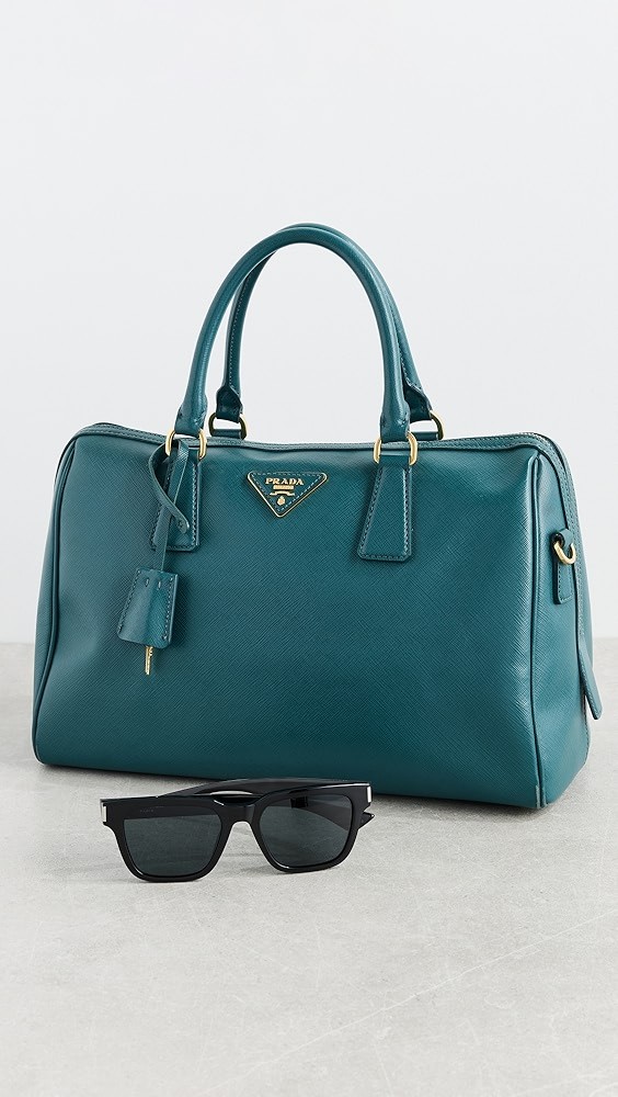 Prada Green Saffiano Bowler Bag